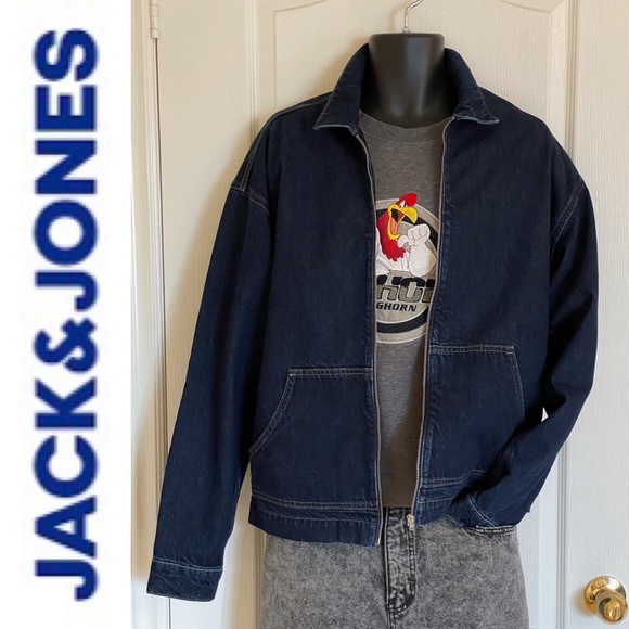 JACK & JONES Utility Denim Jacket, Sz M, zipper closure - Picture 2 of 16